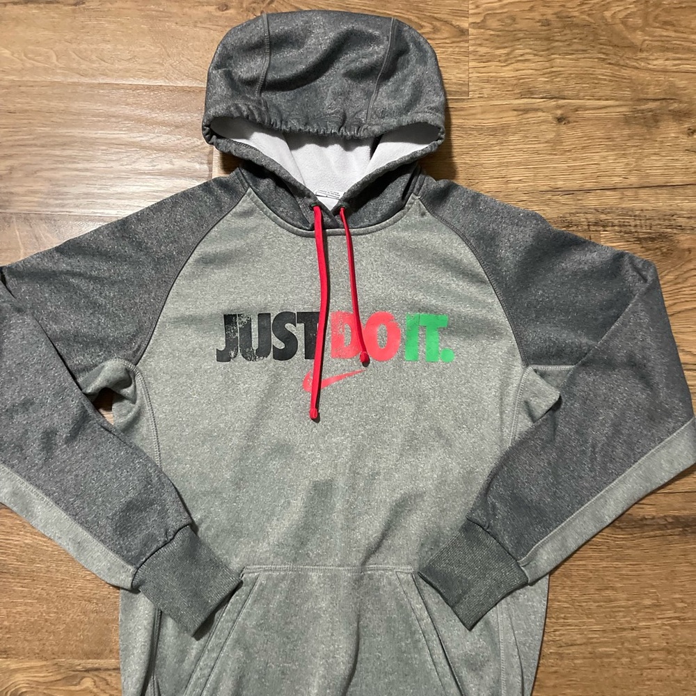 Nike Therma-Fit Just Do It Pullover Hoodie Gray Green 454991 Women’s  Size S